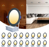6-Inch Black LED Recessed Light with Night Light - 5CCT Dimmable Wafer Light