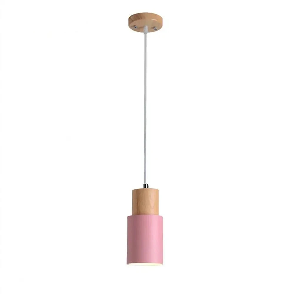 Nordic Pendant Light Wooden Macaron LED Iron Hanging Lamps For Living Room Bedroom Bedsides Restaurant Cafe's Home Decor's Lighting