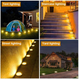 8 LED Solar Garden Lights Outdoor Patio Disk Buried Lights In-Ground Landscape Lighting For Lawn Patio Pathway Yard Deck Walkway