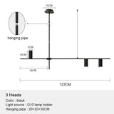 Nordic Modern Longer Chandelier Dining Table Fixtures Black Pendant Lights Restaurant Bar Kitchen Decor Living Room Hanging Lamp