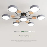 Nordic Macaron Ceiling Light - Modern Log & Metal Lamp for Living Room