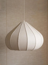 Japanese Wabi-Sabi Linen Pendant Light - Medieval Round Lantern Ceiling Art Lamp Fixture for Restaurant, Bedroom, Homestay & Dining Area