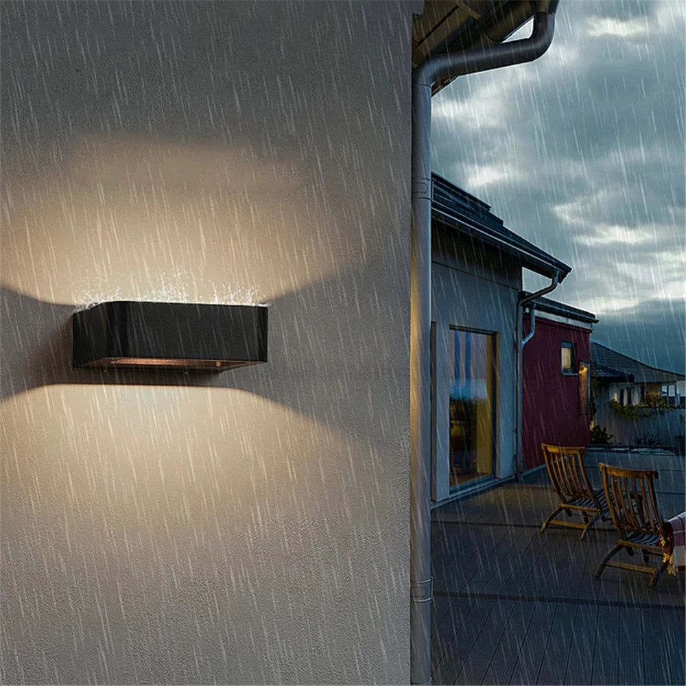 Outdoor Waterproof Motion Sensor LED Wall Lamp (Black/Gray Aluminum) - Human Body Induction Exterior & Interior Sconce Light Fixture for Porch, Balcony & Patio