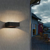 Outdoor Waterproof Motion Sensor LED Wall Lamp (Black/Gray Aluminum) - Human Body Induction Exterior & Interior Sconce Light Fixture for Porch, Balcony & Patio