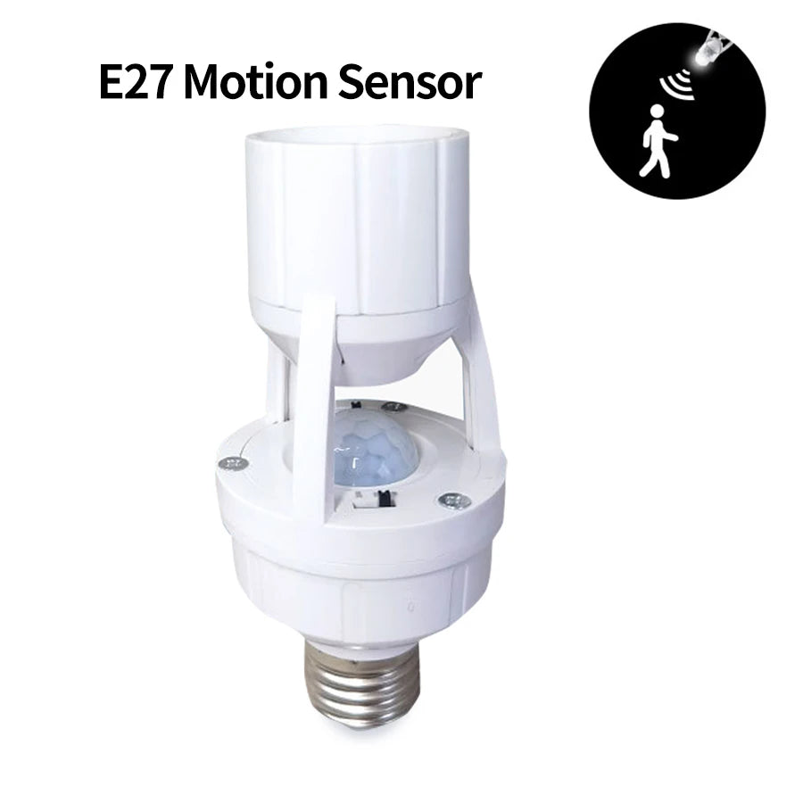 E27 LED Bulb Motion Sensor Switch Lamp Holder PIR Smart Light Switch Human Body Infrared Lamp Socket Motion Detector Lamp Base