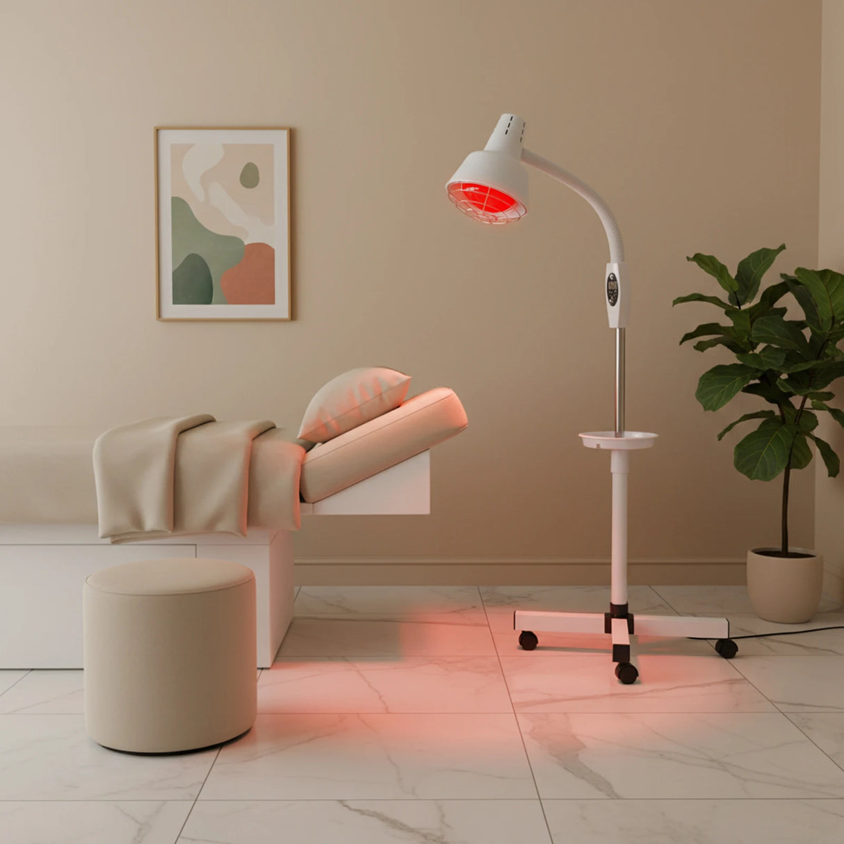 275W Infrared Heat Lamp Near Red with Flexible Arm & Remove Control Standing Lamp for Relieve Joint and Muscle Aches 110V