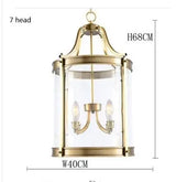American Copper Glass Corridor Aisle Restaurant Bar Shop Cylinder Solder Birdcage Chandelier Lamp E14x3 pendant light home decors