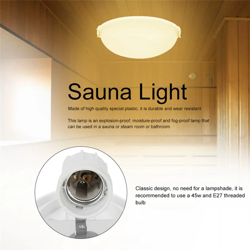 New Portable Plastic Sauna Light Baby Shower Sauna Explosion-Proof Light Lamp Steam Room Anti-Fog Light For Bathroom Use