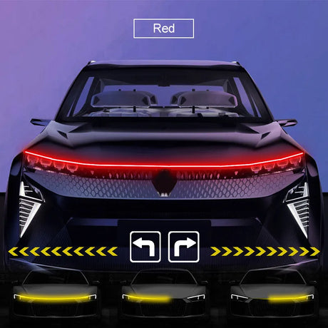 LED Car Hood Light with Turn Signal Scan and DRL.