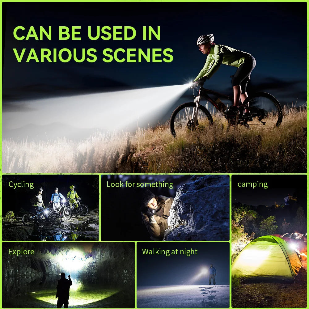 BS01 2000 Lumens Bike Light (5000mAh Power Bank) - USB Rechargeable Ultra-Bright LED Mountain Bicycle Headlight & Front Handlebar Lamp