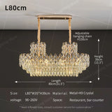 Luxury Crystal Chandeliers High-end Hanging Chandelier Villa Living Room Hall Lighting Lustre Dining Table Pendant Ceiling Lamp