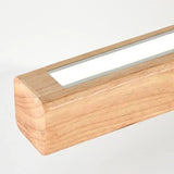 LED Pendant Light Dining Table Lamp Wood Long Strip Suspension Chandelier for Living Dining Room Lighting Fixture