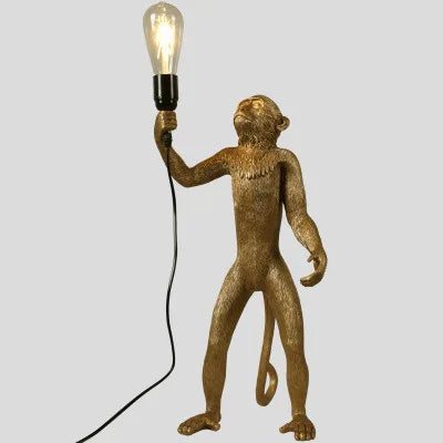 Nordic Resin Monkey Wall Lamp, Creative Animal Rope Light for Kids Room, Restaurant, Bar & Corridor Decoration