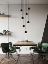 Orb Chandelier Interior Lighting Decorative Lamps Black Circular Penthouse Designer Living Room Pendant Stairwell Chandelier