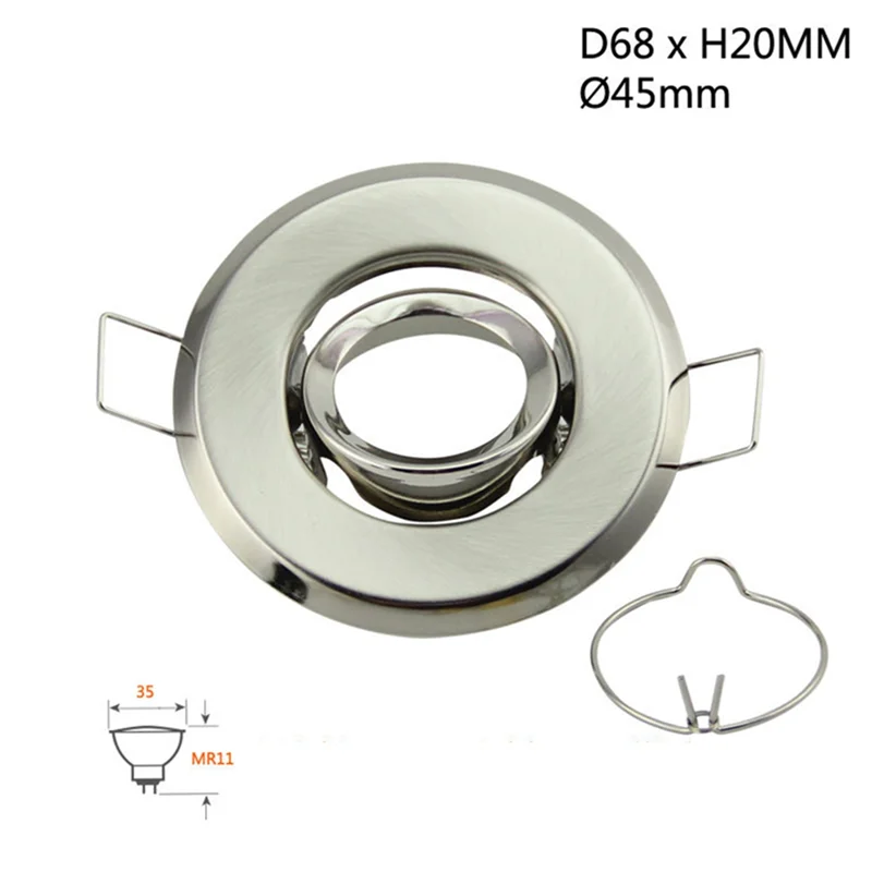 MR11 Recessed LED Spotlight Frame - 45mm Cutout Adjustable Ceiling Bulb Holder