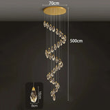 Modern Home Decoration Crystal Ceiling Lights Chandelier Staircase Pendant Lamp Living Room Hanging Lights Interior Lighting