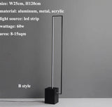 Modern Black Rectangle Led Floor Lamp Living Room Decors Led Standing Lights Loft Hotel Bedroom Bedside Dimmable Floor Lighting