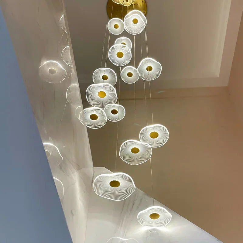 Designer Led Pendant Lamps Acrylic For Living Dining Room Staircase Chandelier Home Decor Accessories Hanging Lighting Fixtures