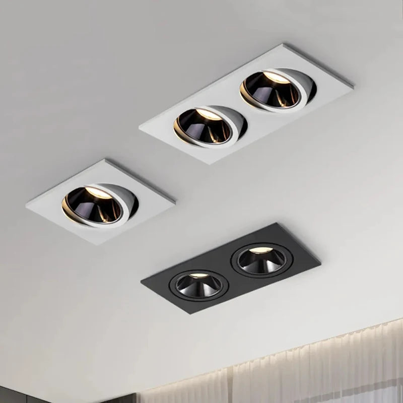 Recessed LED Ceiling Lamp 24W 10W Single/Double Head LED Spot lights COB Anti-Glare Downlight For Home Office Store Indoor