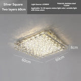 Luxury Modern Crystal Ceiling Light Chandelier - Flush Mount Ceiling Lamp Fixture for Living Room, Master Bedroom & Home Decor