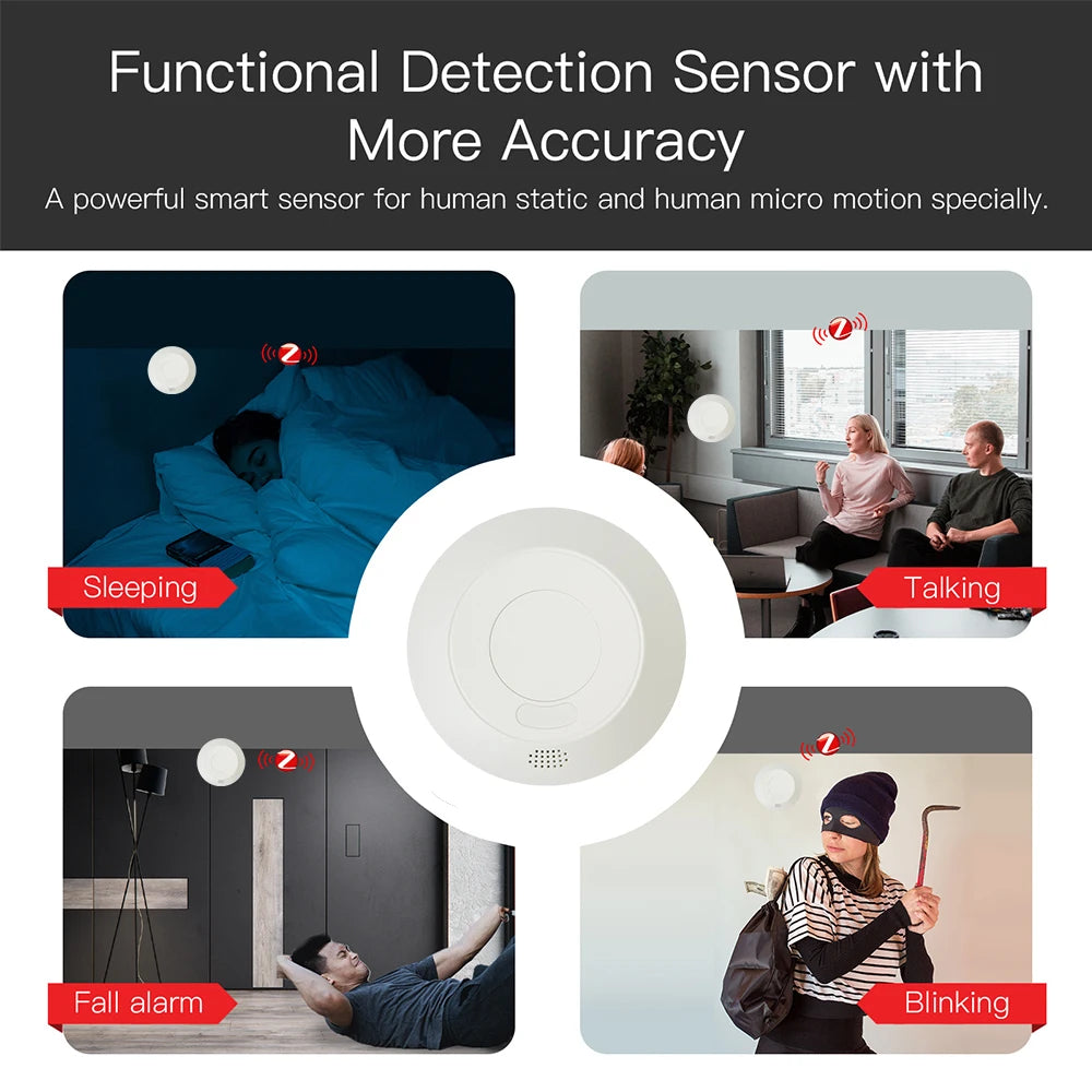 24G Mm Wave Radar Human Body Presence Motion Sensor For Light Switch Luminosity Detection 110/220V Tuya Smart Life Home