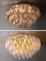Postmodern Rhomboid Glass Pendant Ceiling Lights 2026 Copper Bronze Home Decoration Chandelier Lighting for Bedroom Living Room