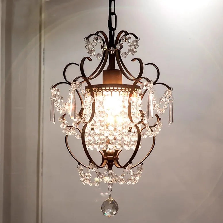 American Entrance Crystal Retro Chandelier Personalized Creative Aisle Entrance Corridor Foyer Cloakroom Bar Restaurant Light
