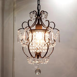 American Entrance Crystal Retro Chandelier Personalized Creative Aisle Entrance Corridor Foyer Cloakroom Bar Restaurant Light