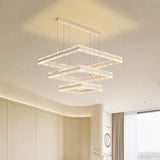 Nordic Geometric Glass LED Chandelier - Modern Pendant Lamp for Living Room