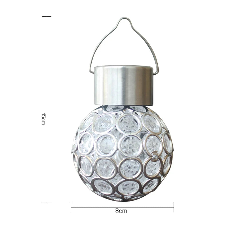 Solar LED Hanging Light Lantern Waterproof Hollow Out Ball Lamp for Outdoor Garden Yard Patio decoration Holiday  Solar Light
