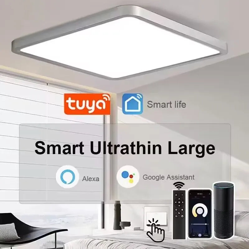 Led Ceiling Lamps Tuya Smart Lights 20inch Lighting Fixture Ultrathin 2.4 cm Led Ceiling Lights for Living Room Balcony Bedroom