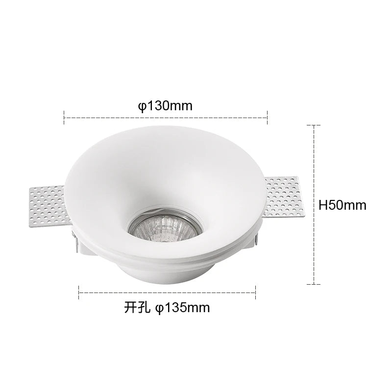 Recessed Gypsum Ceiling Downlight - Borderless Trimless GU10 LED Spotlight