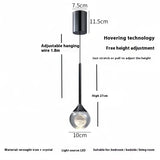 Modern Moon Pendant Light - Luxury LED Bedroom Chandelier with Crystal Accents