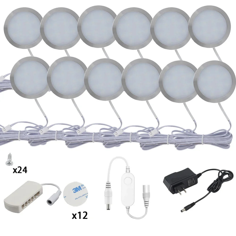 Tuya Wifi 12V LED Under Cabinet Lighting Dimming White/ Warm White Kitchen Counter Furniture Lighting Kit for Alexa Google Home