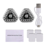 Triangle Solar Powered Strobe Warning Light - Colorful LED Motorcycle Tail Signal Lamp
