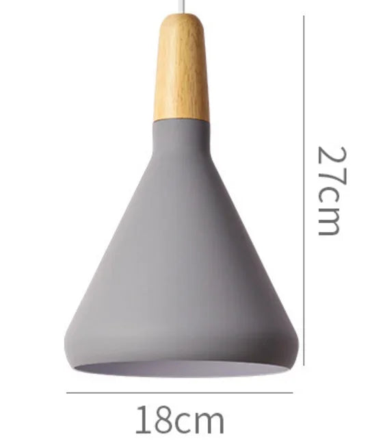 Modern Pendant Light Nordic Hanging Light Fixuture Suspension Macaron Dinning Living Room Hall Decoration Wood LED Lamp Lampara