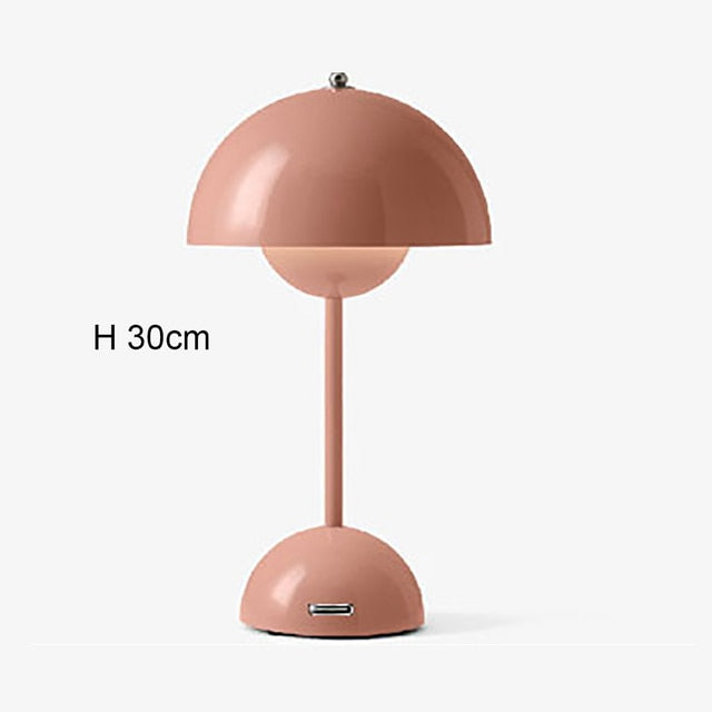 D2 New Mushroom Flower Bud Rechargeable LED Table Lamps Desk Light For Bedroom Dining Touch Night Light Simple Modern Decoration