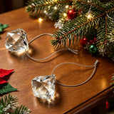Clear Faceted Diamond Crystal Christmas Ornaments Acrylic Gem Hanging Pendants for Xmas Tree Home Holiday Decoration