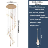 Modern LED Crystal Staircase Chandelier - Luxury Long Duplex Hanging Light