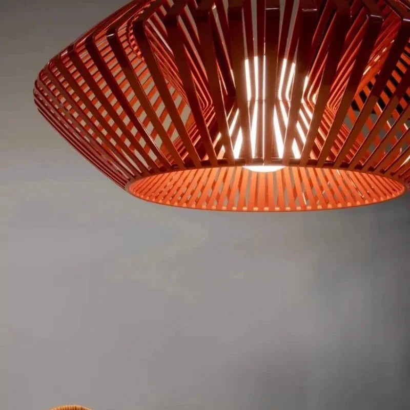 2026 Spain Wabi Sabi Handmade Rattan Bird Nest Chandelier LED Retro Natural Fiber Pendant for Bedroom Tea Room Balcony