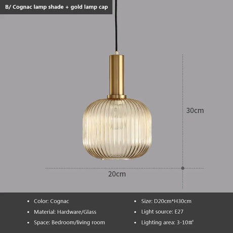 Nordic Retro restaurant colorful Glass pendant lights Creative living room Lamp Simple bedside lamp LED E27 light