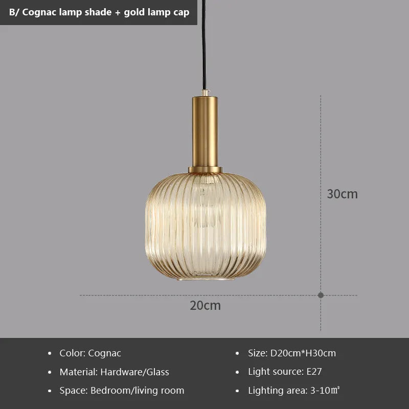 Nordic Retro restaurant colorful Glass pendant lights Creative living room Lamp Simple bedside lamp LED E27 light