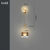 Modern Led Indoor Wall Lamp Bedroom Bedside Decoration Living Room Stair Wall Light Sconce Golden Luminaire светильник настенный
