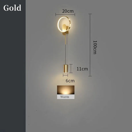 Modern Led Indoor Wall Lamp Bedroom Bedside Decoration Living Room Stair Wall Light Sconce Golden Luminaire светильник настенный
