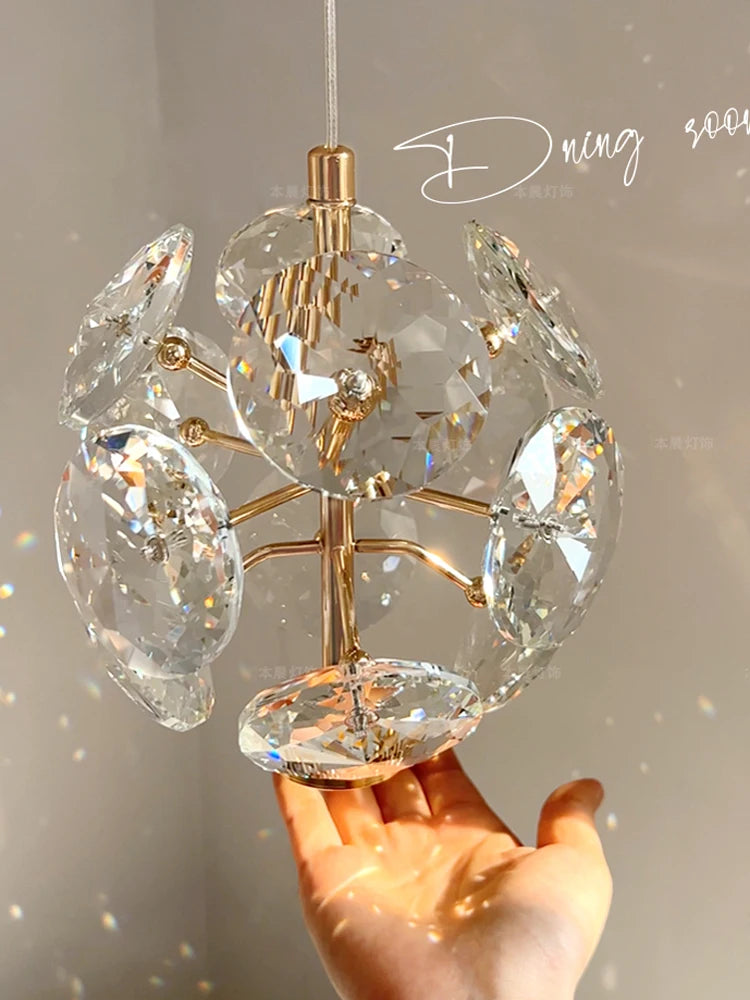Modern K9 Pure Crystal Bedside Small Chandelier Light Lluxury Crystal Wall Lamp Corridor Ceiling Lamp Bar Decoration Noble Lamps