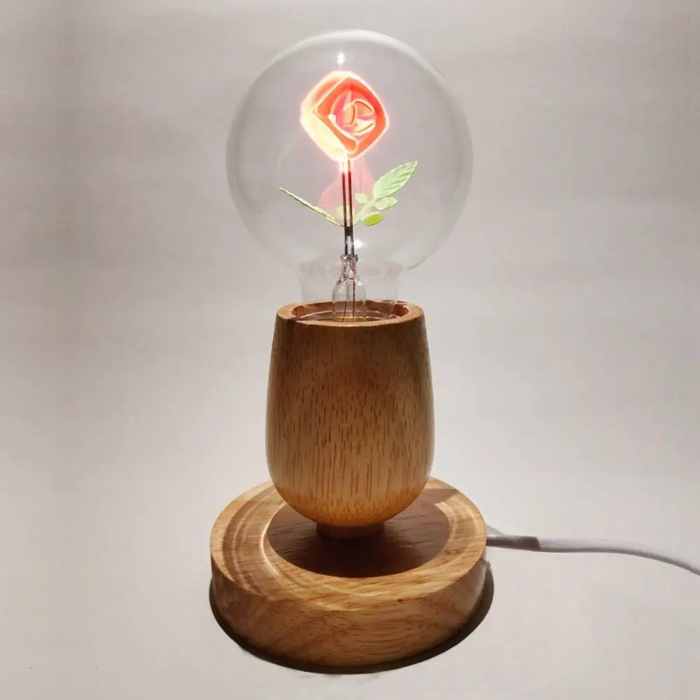Energy Saving Rose Flame Light Bulb Sunflower Heart Art Light Bulb Atmosphere Love Creative Night Lamp Party