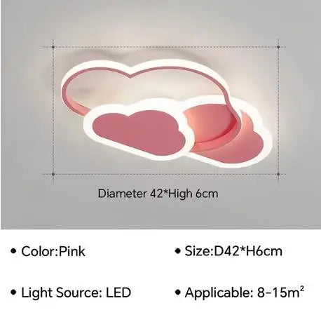 Cloud/Love shape Decor Indoor Lighting fixtures Modern LED White/Pink Ceiling Lamp for Children's Room Kids Bedroom