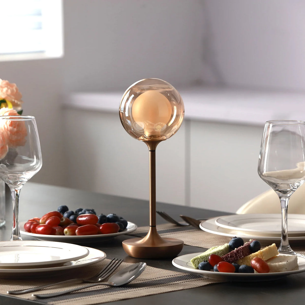 LED Table lamp for Restaurant Bedroom Rechargeable Wireless Touch Lamp Camping Candle Creative Lamp Warm Light Desk Lamp