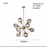 Modern LED Living Room Chandelier Lighting Nordic Rock Glass Dining Room Hanging Lamp Luxury American Bedroom Restaurant Fixture