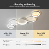 Golden LED Ceiling Light 110v 220v 3 Colors Dimming Modern Creativity Remote Control Living Room Bedroom Aluminum Lamp